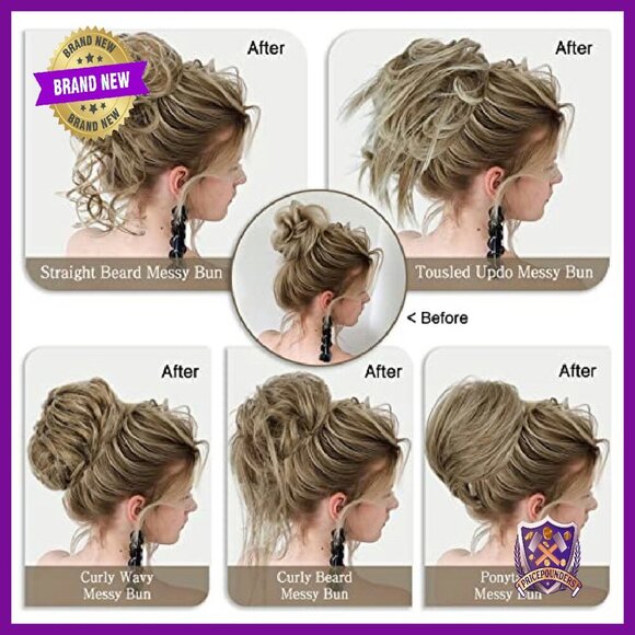 5-Piece Messy Bun Hairpiece Set with Elastic Bands for Quick Updos main image 4